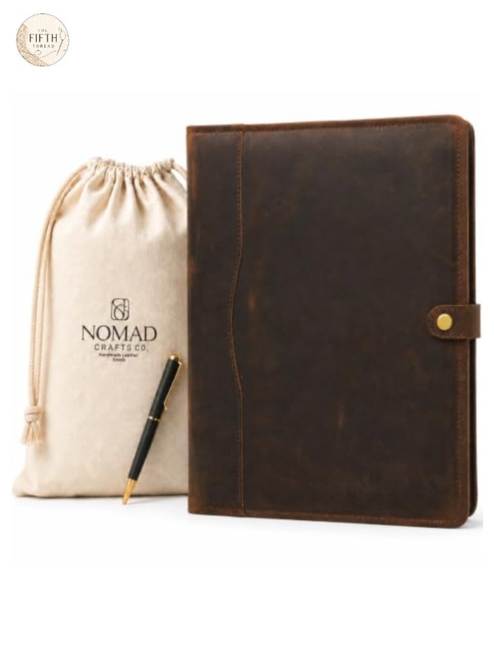 Leather Portfolio Padfolio with Card Holder, Business Folder for Men & Women,